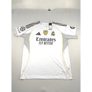Adidas Mbappé #10 Real Madrid 2025-26 Home Jersey White Slim Fit Mens L